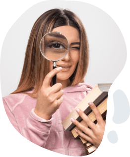 Woman with a magnifying glass
