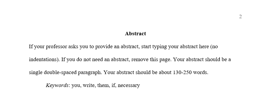 Sample of Abstract for APA Style Paper.