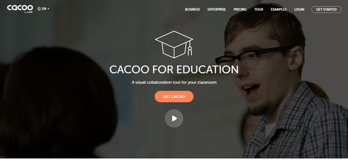 Cacoo website screenshot.