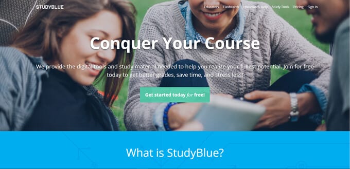 Studyblue website screenshot.