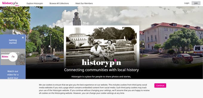 Historypin website screenshot.