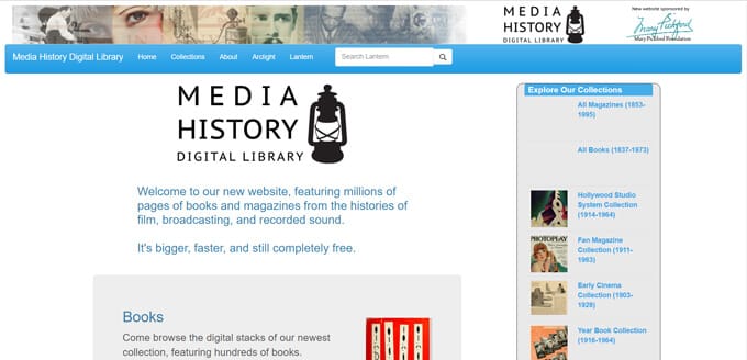 Media History Project website screenshot.
