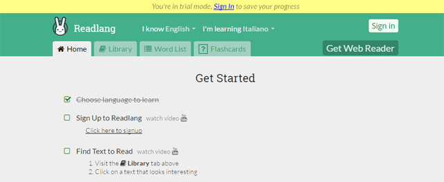 Readlang is a language learning app that allows you to read any foreign language text.