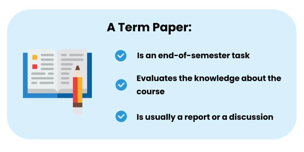 A term paper is the most practical evaluation of the knowledge you gained over the course's academic term.