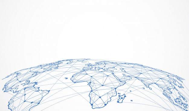 Global network connection world map.