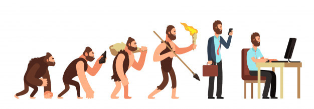 Human evolution from monkey.