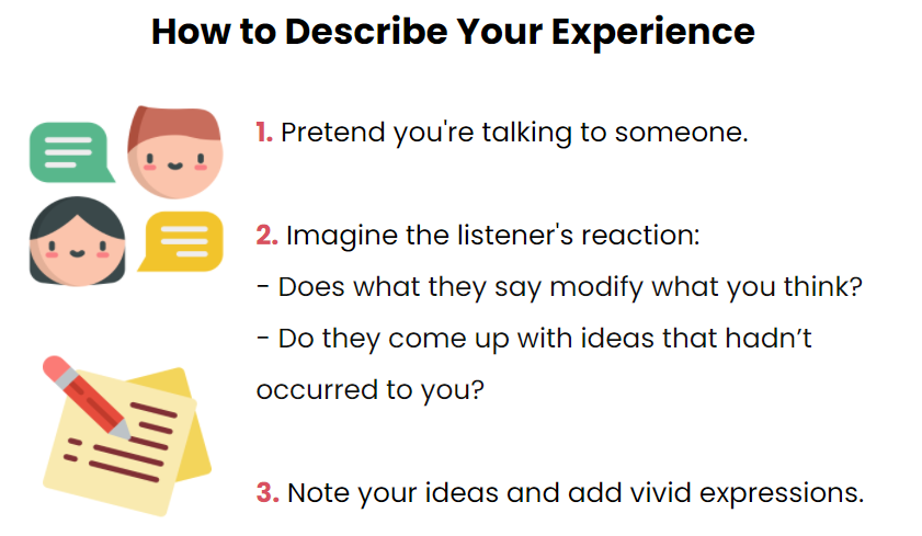 How to describe your experience.