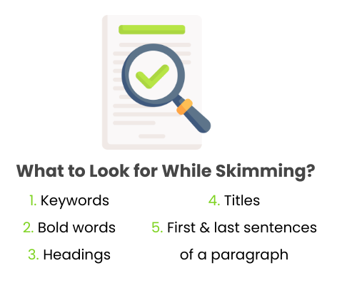 What to look for while skimming a study.