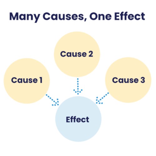 In a many causes, one effect essay, you focus on several connected causes that lead to one effect.
