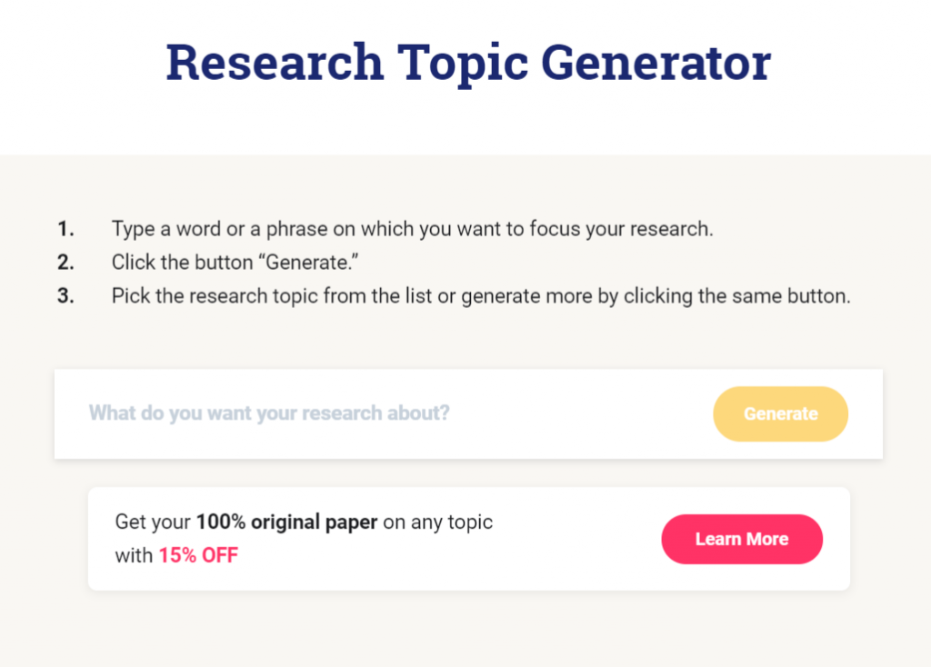 Research Topic Generator.