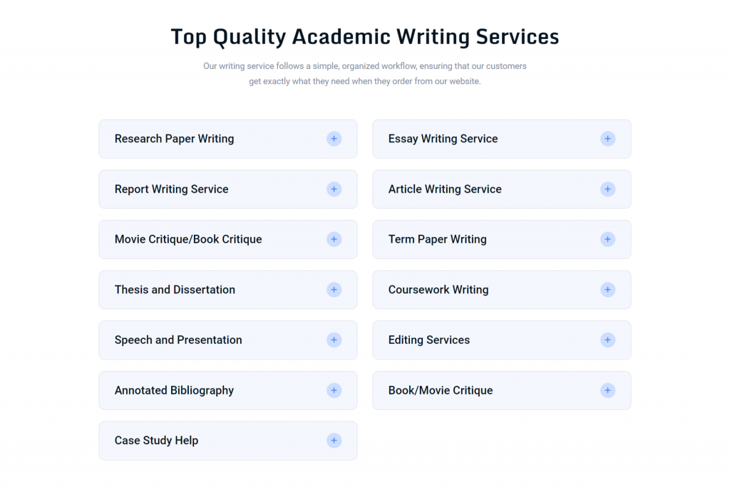 Top Quality Academic Writing Services.