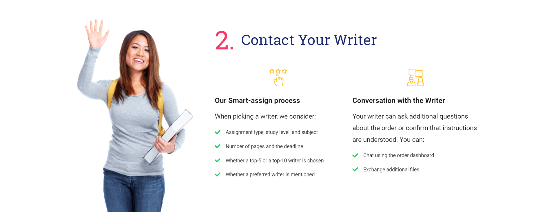 Contact your writer.