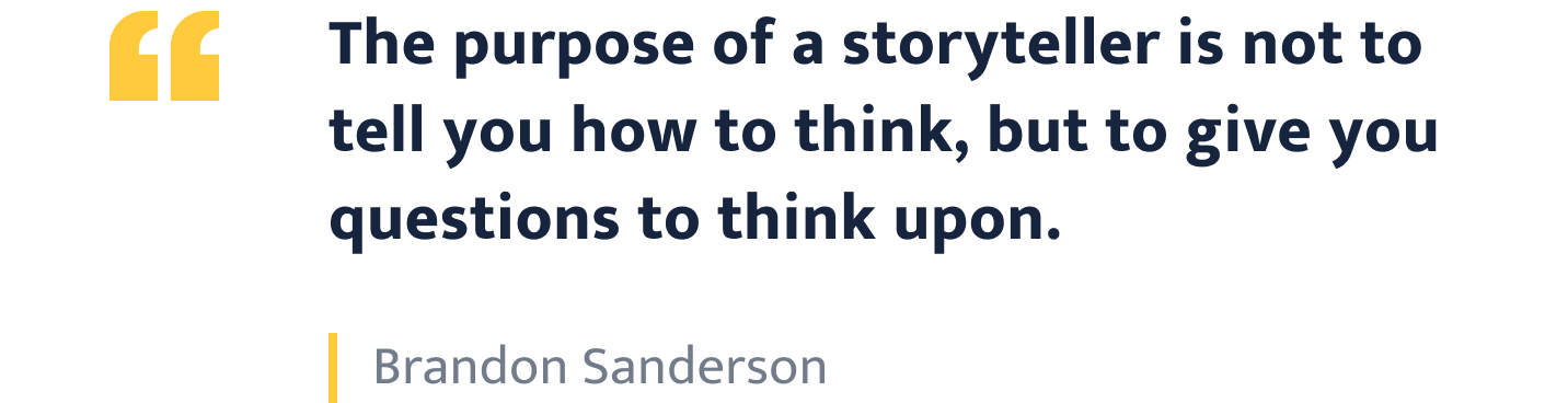 Brandon Sanderson quote.