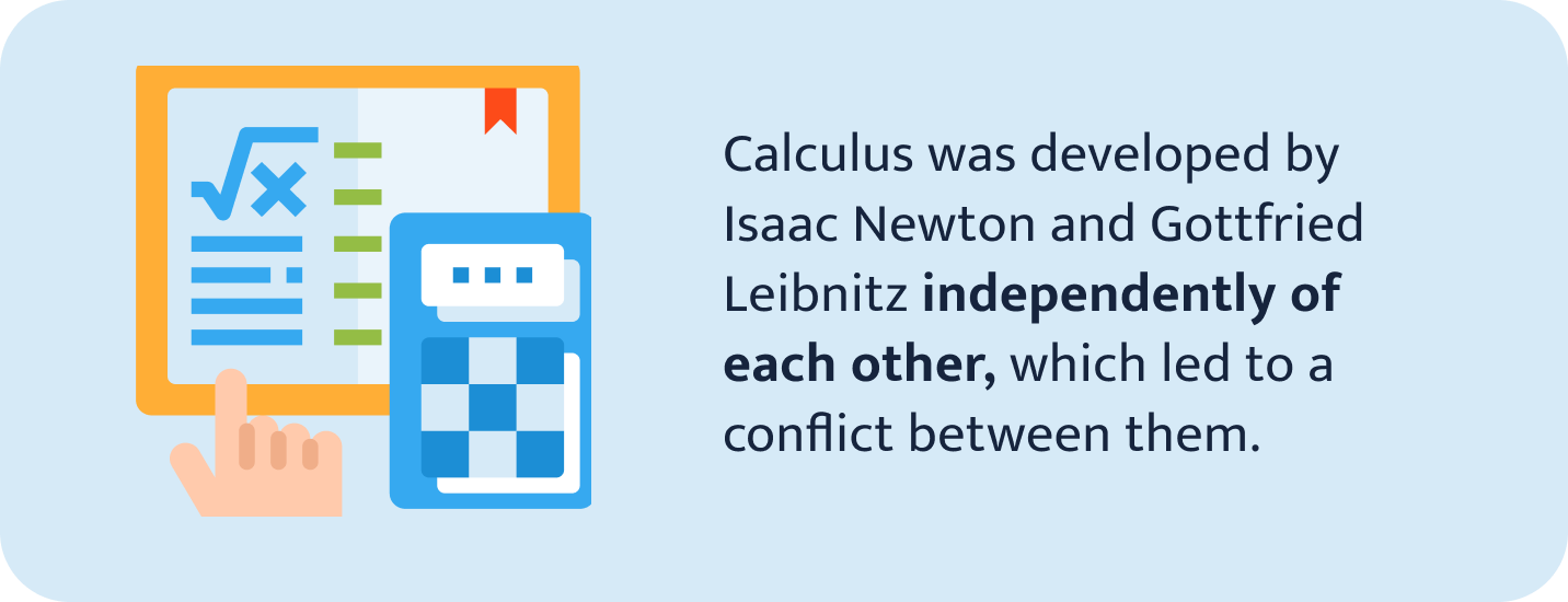 Calculus was developed by Isaac Newton and Gottfried Leibnitz.