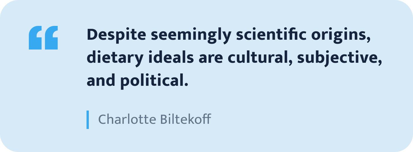Charlotte Biltekoff quote.