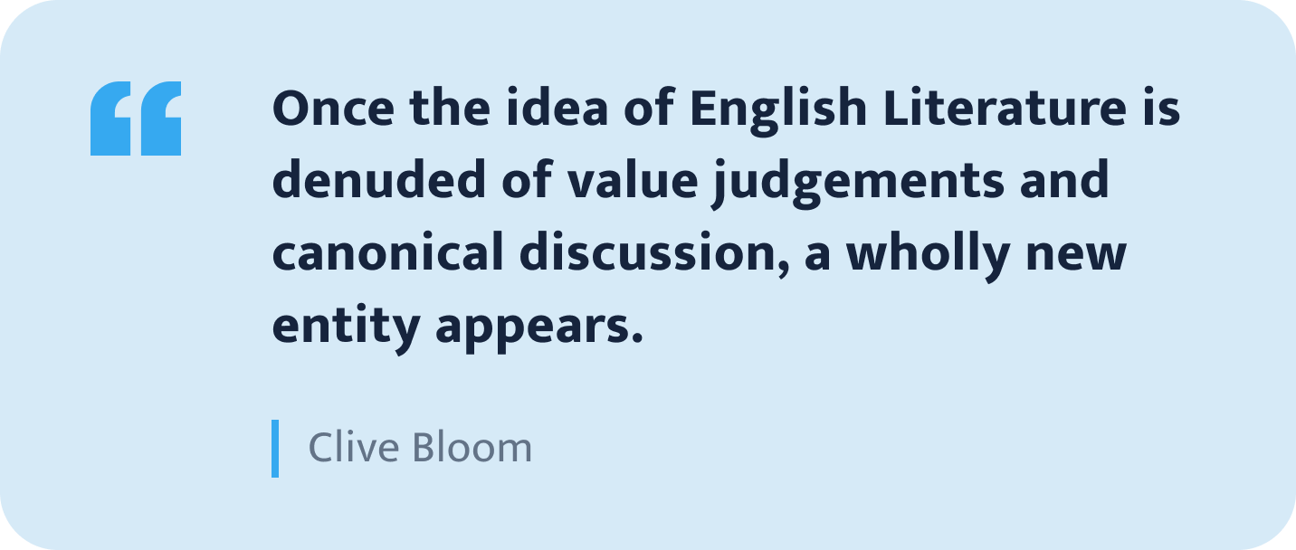 Clive Bloom quote.