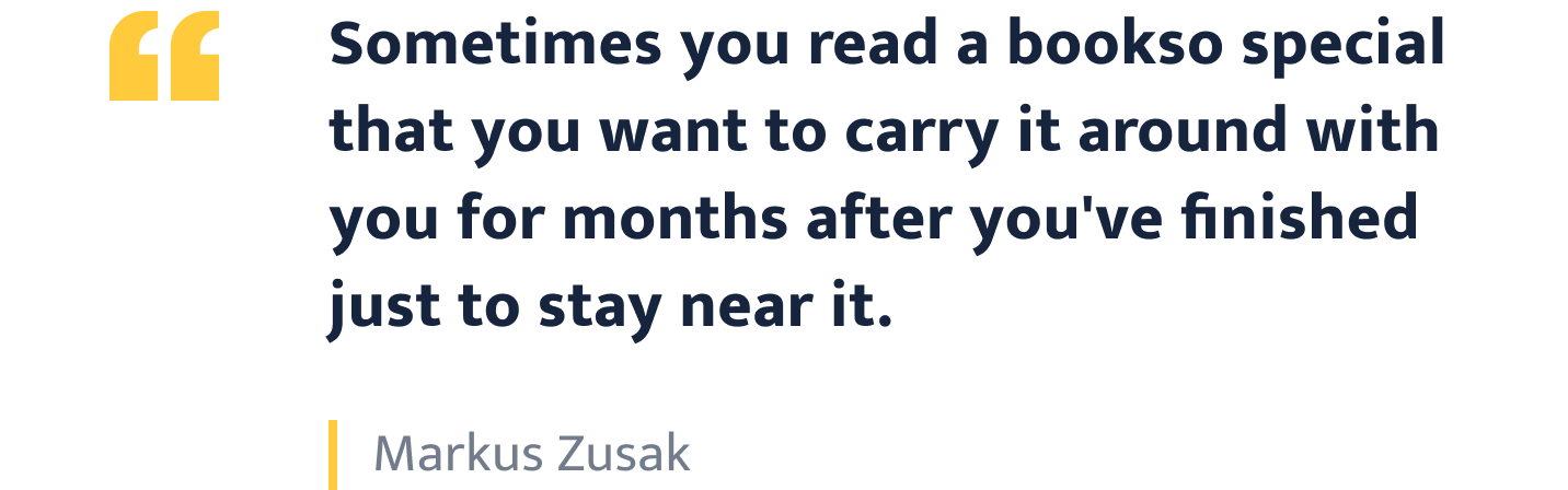 Markus Zusak quote.