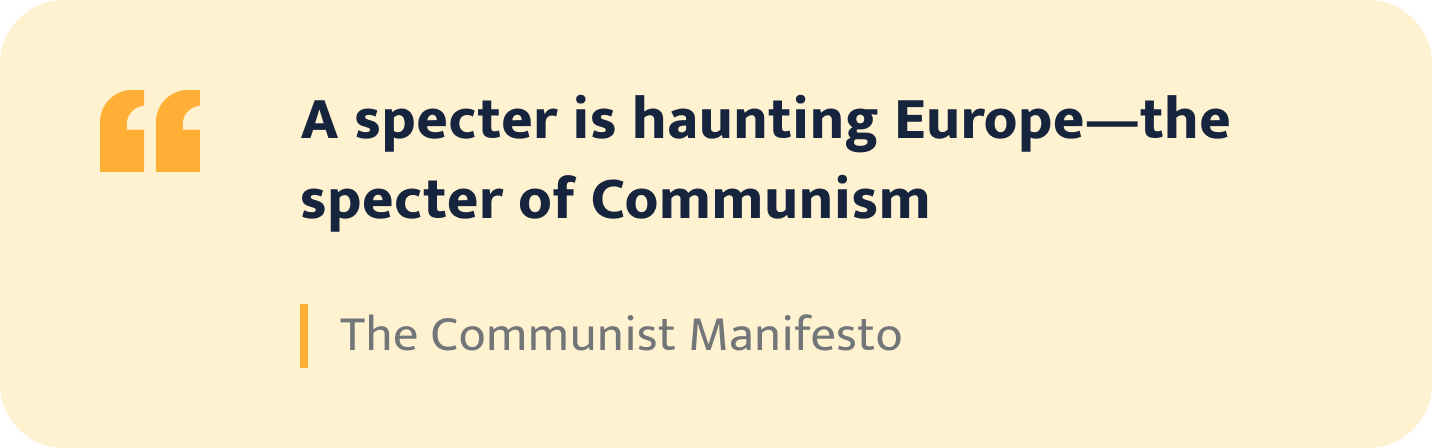 The Communist Manifesto quote.