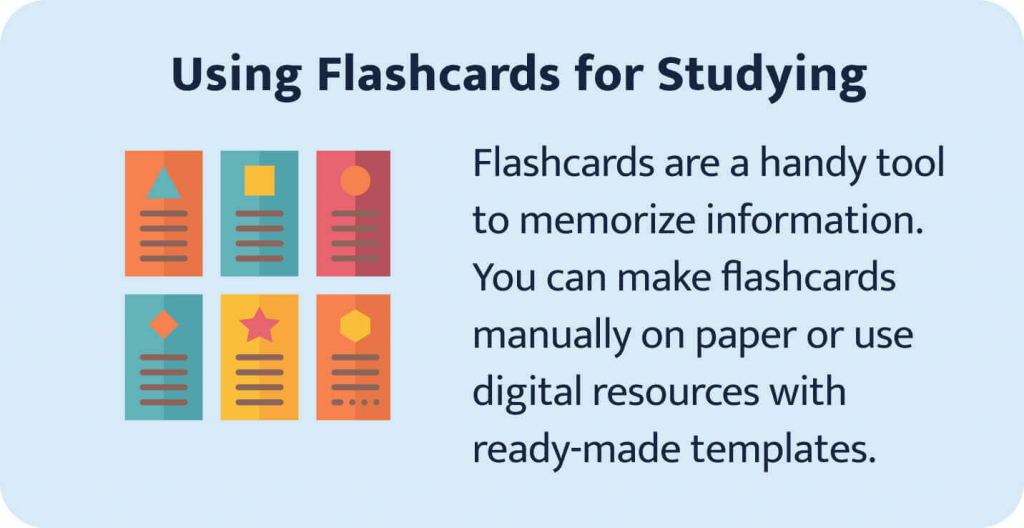 The picture provides introductory information about flashcards.