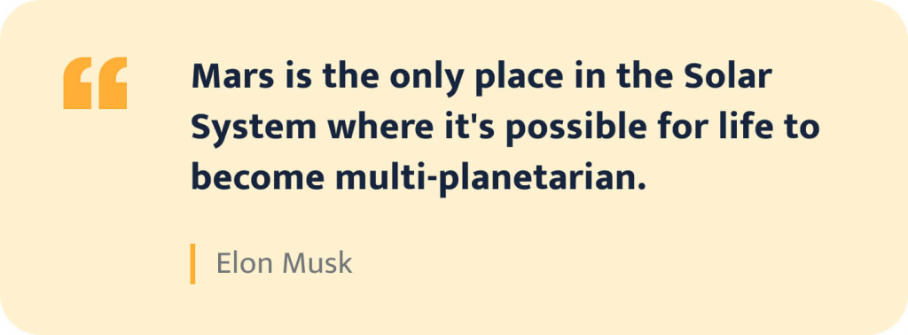 The picture shows a quote by Elon Musk.