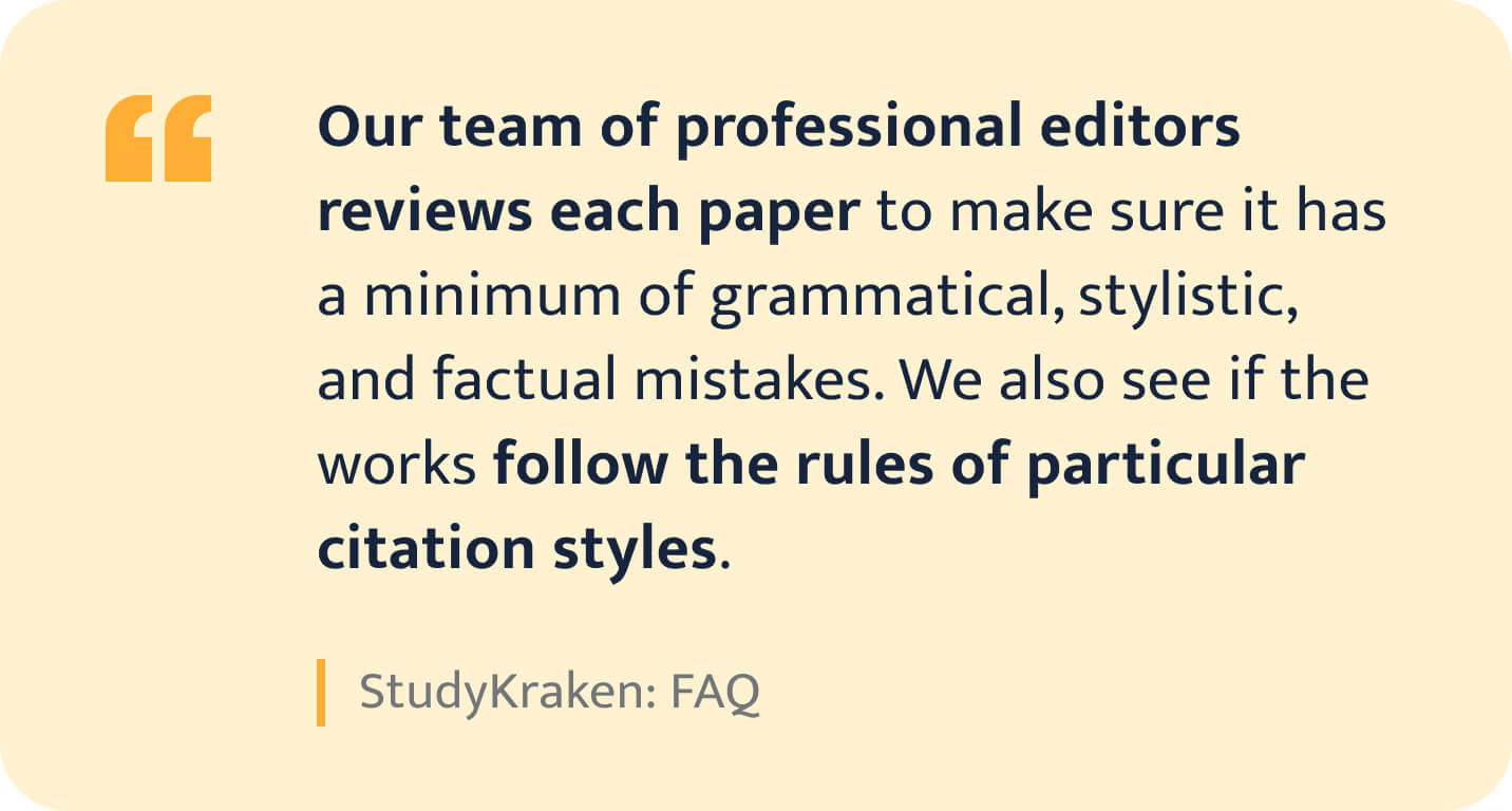The editors of StudyKraken review and revise each sample.