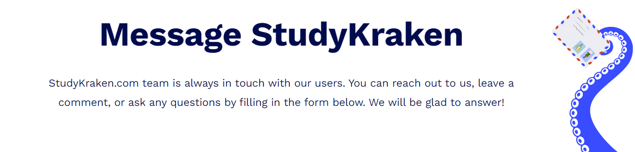 StudyKraken's contact page.