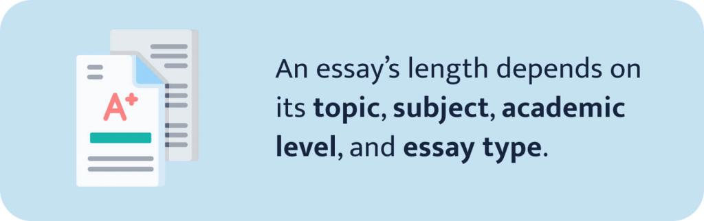 The picture enumerates the factors influencing essay length.