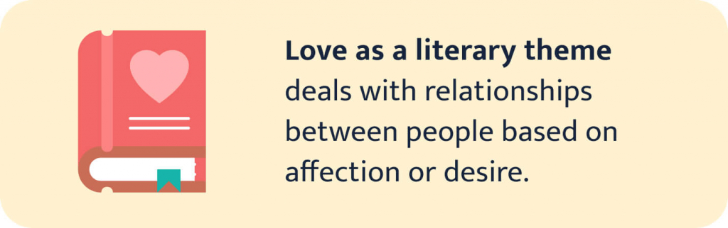 The picture shows the definition of love as a literary theme.