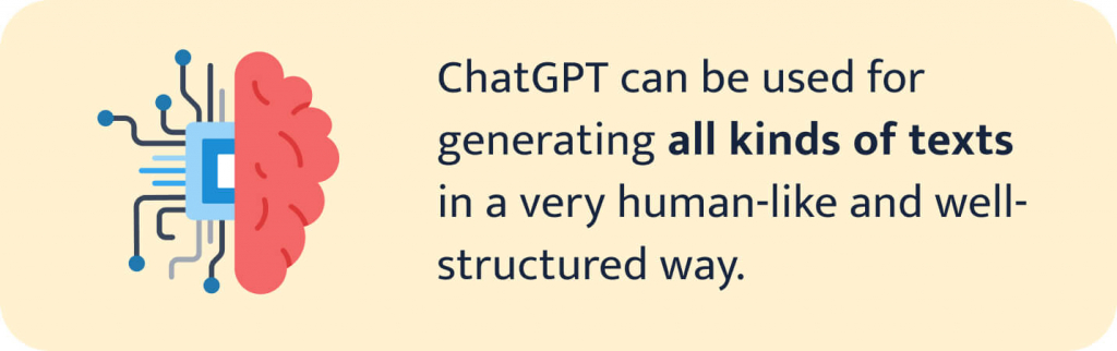 The picture explains what ChatGPT is used for.