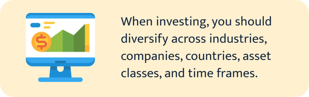 This picture lists investment diversification options.
