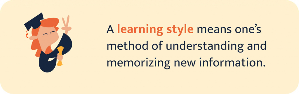 The picture explains what a learning style is.