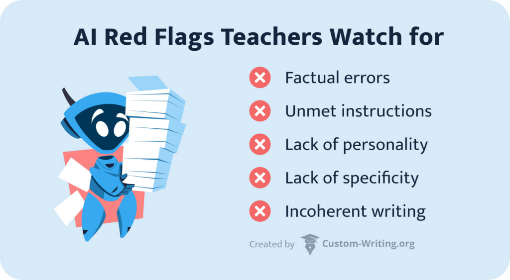 This image shows AI red flags that can help teachers catch you using ChatGPT.