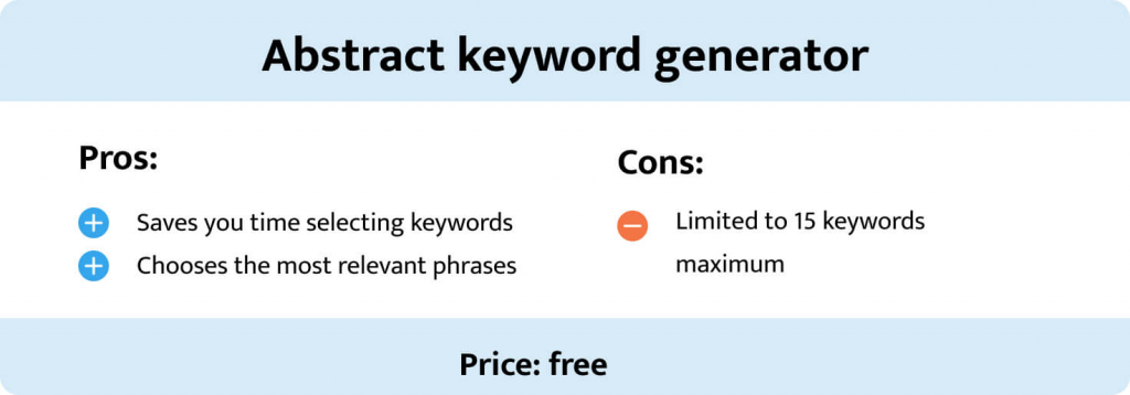Pros and cons of the abstract keyword generator.