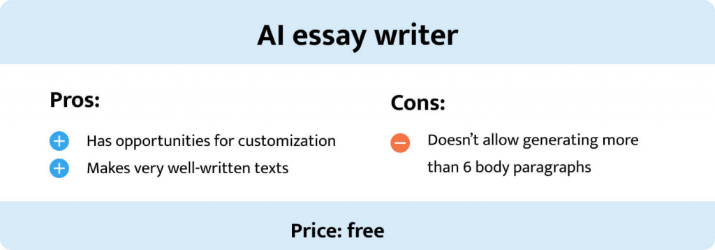 Pros and cons of the AI essay writer.