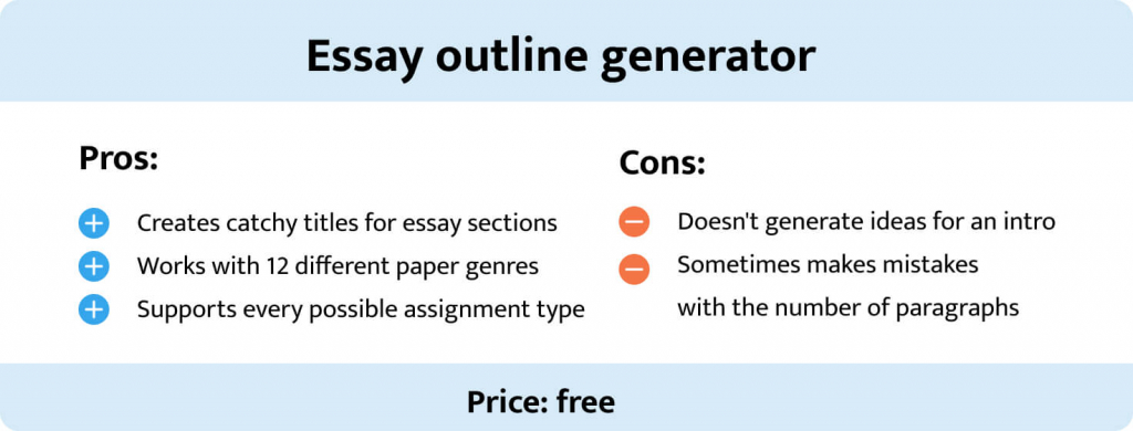 Pros and cons of the essay outline generator.