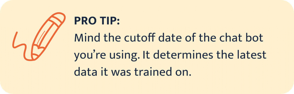 Pro tip regarding chatbot's cutoff date. 