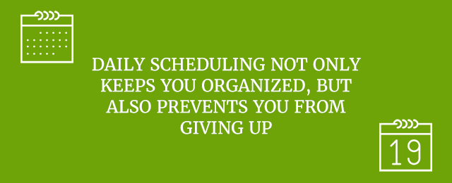 Have a daily schedule