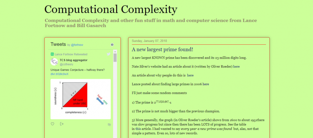 computational complexity blog