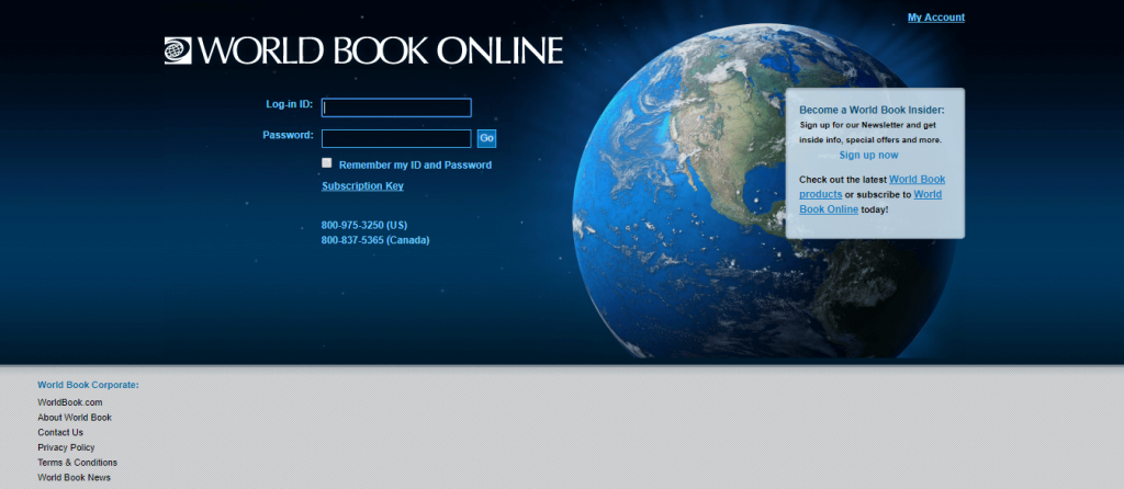 world book online website screenshot