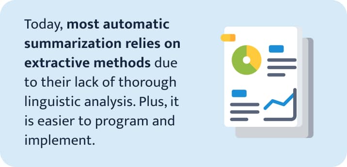 Extractive methods in summarization