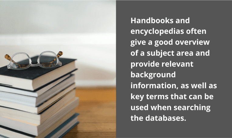 Handbooks and encyclopedias - how useful are they